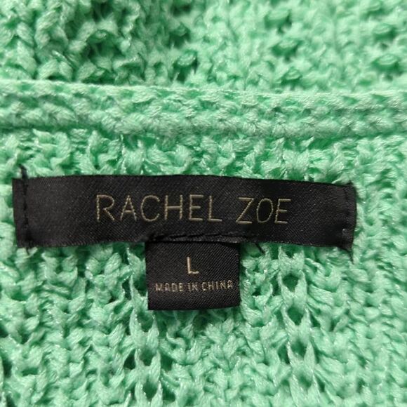RACHEL Zoe Seafoam Green Knit Sweater Woman's Size Large Long Sleeve Loose Knit - Picture 8 of 11